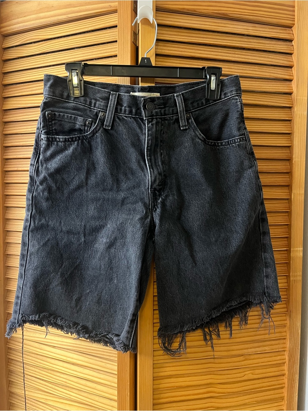 Women’s Black Denim Distressed Shorts Size 27